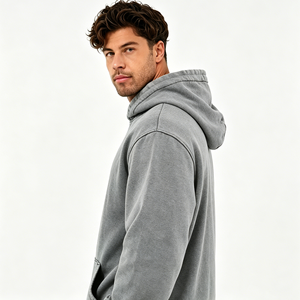 Sudadera con Capucha Personalizada con Pedrería, 100% Algodón, Felpa, Unisex, Lisa, de Invierno, Holgada, con Bolsillos, Transpirable, Antiencogimiento, Gruesa, 550g - Product Image 2