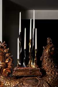 Candelabro Dorado Under The Banyan con Diseño Trenzado para Decoración del Hogar - Product Image 4