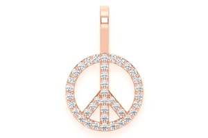 Collar con Colgante de Símbolo de Paz con Incrustaciones de Diamantes de Imitación, Acabado en Oro Rosa, VVS Moissanite, Estilo Hip Hop, Joyería de Lujo para Hombre y Mujer - Product Image 3
