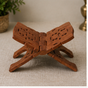 GUNVANTI Handmade Portable <b>Folding</b> Quran Stand Carved Sheesham Wood Rehal Book Rack Religious Home Decoration Craft - Product Image 6