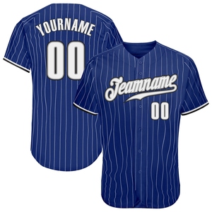 Maillot de baseball authentique OMMIZ INDUSTRY personnalisé, blanc à fines rayures, blanc-noir, le plus vendu en gros - Product Image 1