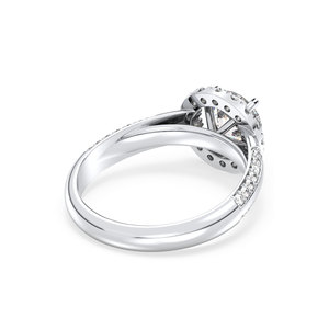 REYES OEM ODM Customized Fine Jewelry GRA Certified <b>925</b> Sterling <b>Silver</b> Round Cut 1.38 Carat Moissanite Halo <b>Rings</b> For Women - Product Image 4