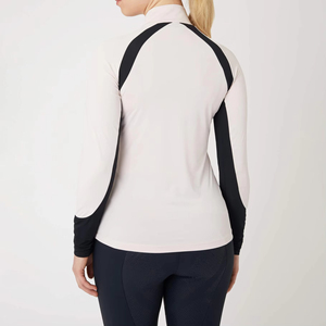 Camiseta de equitación personalizada de manga larga con media cremallera, capa base para equitación, ropa deportiva atlética, camisa ecuestre de competición - Product Image 2