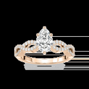 Bague de fiançailles avec diamant taille poire d'un carat, pierres latérales, or rose, or blanc, or jaune, bijoux élégants et intemporels pour femmes - Product Image 1