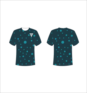 T-shirt à manches courtes pour homme, bleu foncé, motif à pois, impression par sublimation, respirant, décontracté, col rond, coupe classique - Product Image 1