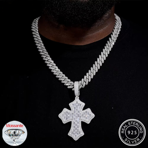 Collar con Colgante de Plata de Lujo para Hombre, Estilo Hip Hop, Nuevo, con Cabeza de Jesús Esmaltada, Plata de Ley S925, Diamantes Moissanite, Joyería Fina - Product Image 1