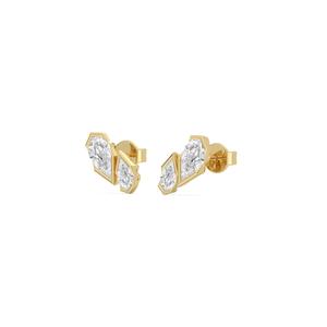 Modernos Pendientes de Diamantes Cultivados en Laboratorio con Corte en Escalones y Forma de Pera, con un Peso Total de Diamantes de 1.83 CTW, Fabricados en Oro Rosa de 9K, Adorno para Mujer - Product Image 4