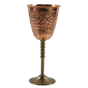Copa de Cobre con Diseño Repujado de Primera Calidad a Precio Económico, con Base de Latón y Acabado Pulido Brillante, para Bar y Resort - Product Image 1