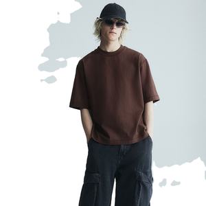 T-shirts décontractés vintage 100 % coton pour hommes, coupe ample, séchage rapide, respirants, écologiques, vente en gros - Product Image 2