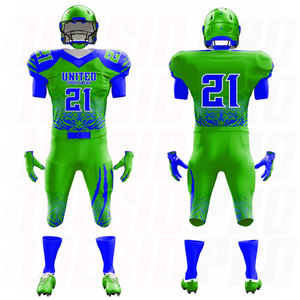 Ensemble d'uniformes de football américain de haute qualité, design personnalisé, logo camouflage, maillot et pantalon en sublimation, respirant, manches courtes - Product Image 3