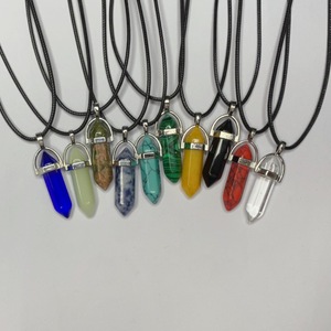 <b>Quartz</b> Hexagonal Agate Bullet Pendulum Crystal Amethyst Pendant <b>Necklace</b> for Women and Men - Product Image 6