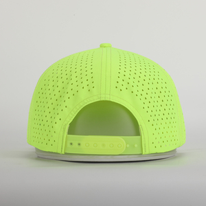 Gorra Deportiva Unisex de Seis Paneles, Perforada, Impermeable, con Corte Láser, Ajustable, Transpirable, con Letras, para Exteriores, para Adultos, para las Cuatro Estaciones, Lavada, en Verde Neón - Product Image 5