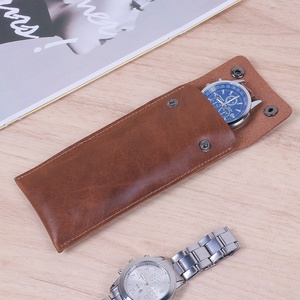 Vente en gros prix d'usine nouvelle montre de voyage en cuir vintage étui à roulettes multi-poches organisateur design élégant LWP-0022 de couverture de montre - Product Image 4