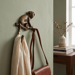 Gancho de Pared de Latón Antiguo con Diseño de Mono, Perchero Metálico Rústico con Diseño de Animal de la Selva, Herraje Decorativo para Dormitorio y Entrada - Product Image 2