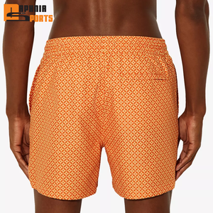 กางเกงว่ายน้ำชายแบบไม่มีสายรัด 1 ชิ้น สีพื้น 18 สี พร้อมโลโก้แบบกำหนดเอง ความยาวขาใน 5 นิ้ว สำหรับฤดูร้อนและชายหาด - Product Image 4