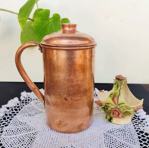 Copper jug set for relaxation inspired dining setup water serving metal set with <b>glasses</b> durable reusable kitchen dining drinkwa - Product Image 2