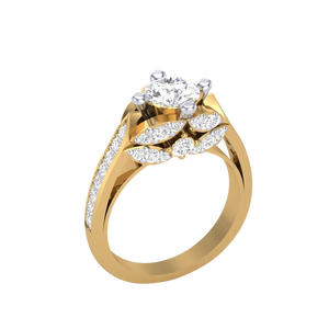 Bague de style vintage avec motif de feuilles dorées pour accessoires de mariage et de fête nuptiale - Product Image 1