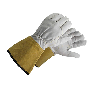 Gants de soudage MIG/TIG en cuir de vachette Holy Signs International HSI-TWG-201 de 16 pouces avec coutures en Kevlar et doublure en polaire pour métal fondu - Product Image 3