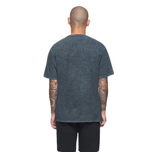 T-shirt Homme Oversize Anti-Plis en Coton 100% Lavé à l'Acide avec Logo Personnalisé, Style Urbain Uni et Motif Solide, Coupe Longue - Product Image 6