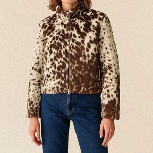 Women's Top Trending Custom Leather <b>Jackets</b> for Autumn Winter Solid Pattern Turn Down Collar Design with <b>Fur</b> Lining Full Sleeve - Product Image 4
