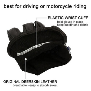 Nouveaux gants d'équitation élégants en cuir de cerf véritable non doublé, personnalisables, pour le sport et la moto, à doigts complets, vente en gros - Product Image 4