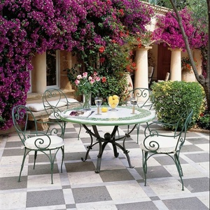 Wholesale Custom Wrought Iron European Design Heavy Duty Garden Furniture Set 4 Seater Patio Dining <b>Table</b> <b>and</b> <b>Chairs</b> <b>Outdoor</b> - Product Image 2