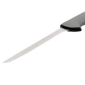 Couteaux à désosser gris avec lame argentée fine et pointue, manche ergonomique avec point rouge et protège-doigts pour la découpe de volailles - Product Image 5