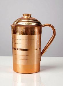 Ensemble de carafes en cuivre pour une organisation structurée de la cuisine, service d'eau, ensemble métallique avec verres, durable, réutilisable, cuisine, salle à manger - Product Image 2