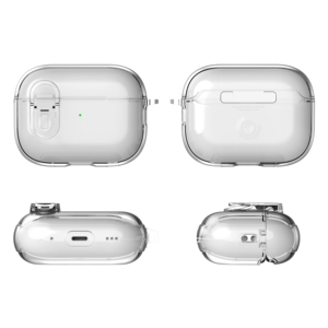 Funda Protectora Transparente de TPU y PC Rígido, Antigolpes, con Soporte para Llavero y Auriculares, para 1/2/3/4 ANC/Pro - Product Image 1