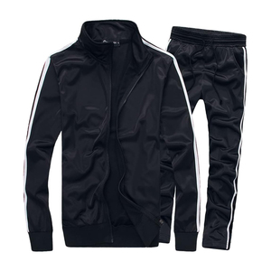 Conjunto Deportivo para Hombre, Color Blanco, Manga Larga, Cierre de Cremallera, Cuello Alto, Color Sólido, Pantalones Deportivos Transpirables, Corte Regular, Primavera - Product Image 6