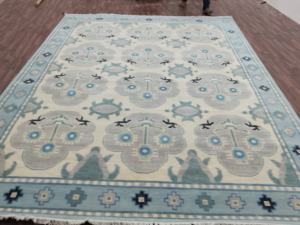 Alfombra de Lana Anudada a Mano de Lujo, Estilo Oushak, Alfombra Floral de Color Pastel, Alfombra Hecha a Mano para Sala de Estar, Diseño Vintage de Inspiración Turca - Product Image 2