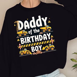 Sudaderas Casuales Estampadas para Mujer, Estilo 'Papá del Cumpleañero', Cuello Redondo, 100% Poliéster, Tejido de Punto - Product Image 1