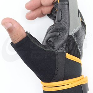 Gants de musculation unisexes demi-doigts en coton respirant, légers, durables, antidérapants, ajustables, à paume complète - Product Image 5