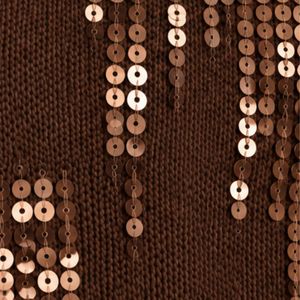 Pull en maille à sequins marron chocolat pour femme, col rond, manches longues, scintillant, élégant, décontracté, pour soirée, haut tendance - Product Image 5