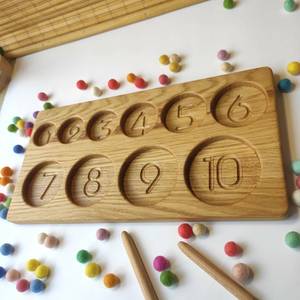 Plateau de rangement rectangulaire en bois sculpté avec 1 compartiment pour les jouets éducatifs des enfants, compatible lave-vaisselle, design moderne et luxueux - Product Image 2