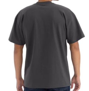 T-shirt à manches courtes noir pour homme, coupe classique, jersey de coton, col rond, couleur unie, décontracté - Product Image 2