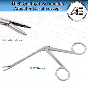 Pinzas de Cocodrilo para Oído ENT Premium, Esterilizables en Autoclave, Pinzas de Cocodrilo para Eliminar Cera de Oído, Vástago Recto Serrado - Product Image 3