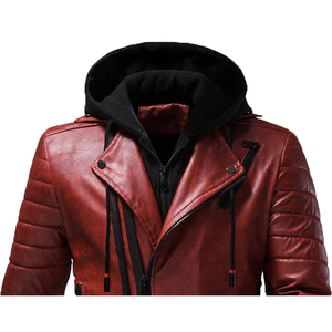 Heated Reversible Men's Winter Leather Jacket Waterproof Windproof Breathable Quick-Dry Multi Logo Front Wool <b>Liner</b> Casual - Product Image 2