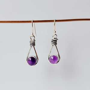 Amethyst <b>Dangle</b> <b>Earrings</b> Sterling <b>Silver</b> Plated Handmade Natural Gemstone Jewelry Women Gift Fashion <b>Earrings</b> - Product Image 1