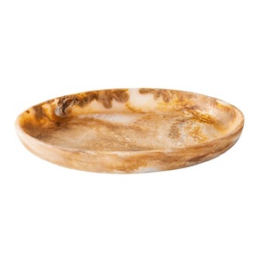 Plateau de service décoratif abstrait moderne en résine ambre dorée, fait main, artisanat impérial, pour la maison, la vanité, les bijoux, le café - Product Image 4