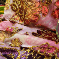 Ventes chaudes de Maqbal Dirac somalien avec un motif floral et des feuilles et des paillettes dorées pour les occasions spéciales