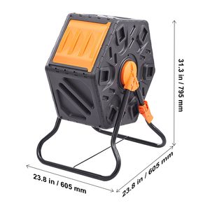 Composter Rotante Compatto da 18,5 Galloni con Camera Singola, Senza BPA, Piccolo Aeratore per Compost con Telaio in Acciaio e Porta Scorrevole - Product Image 1