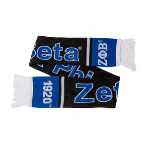 Écharpes traditionnelles pour femmes en acrylique tricoté, nouveau design, Sorority Zeta Phi Beta, 1920 Divine Nine, tendance et chaudes, noir et bleu - Product Image 2
