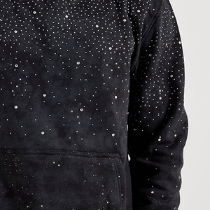 Sweat-shirts à capuche pour hommes, pull-over en coton 100% avec strass, impression personnalisée, fabricants de sweats à capuche surdimensionnés, sweat-shirt épais pour hommes - Product Image 3