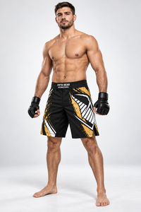 Men MMA Shorts Wolf Graphic Design Elastic Waist Gym Training Kickboxing Lightweight Quick Dry Breathable Durable - Product Image 2