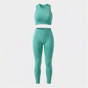 Solid Customized Color Womens Yoga Set Latest Design Gym Fitness Activewear Wholesale Workout Clothing <b>Low</b> MOQ Style - Product Image 1