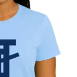 เสื้อยืดผู้หญิงสีฟ้าลายตัวอักษรประสานกัน สไตล์ลำลอง ใส่ได้ทุกวัน สตรีทแวร์ แฟชั่นสบายๆ เสื้อผ้าแนวไลฟ์สไตล์ - Product Image 2
