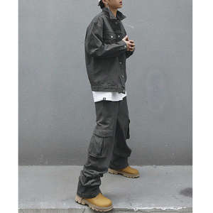 Conjunto de chándal de otoño para hombre, de alta calidad, oversize, con chaqueta vaquera de manga larga y pantalón vaquero casual, estampado, tallas grandes - Product Image 2