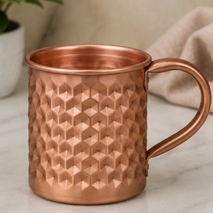Vaso de Cobre Texturizado Premium Origami Tumbler, Taza para Cócteles, Vajilla Ecológica para el Hogar, Estilo Vintage - Product Image 4
