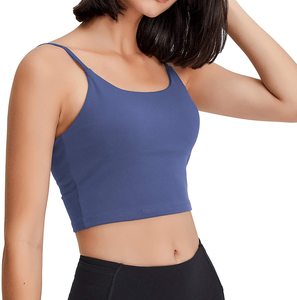Men's Solid Color Adjusted-straps Sports <b>Bra</b> U-NECK Seamless High Support Yoga Top <b>Blue</b> Quick Dry Breathable Spandex/Nylon - Product Image 4
